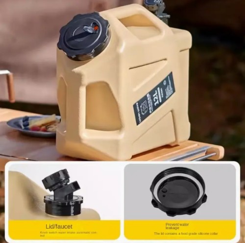 URBANWAVE 12.11L 휴대용 수도꼭지 탱크 - BPA 프리, 밀리터리 그린, 캠핑 및 하이킹에 이상적, 내구성 및 누수 방지, 비상 수수 저장, 야외 다목적
